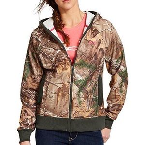 Under Armor realtree zip up jacket pink stitching